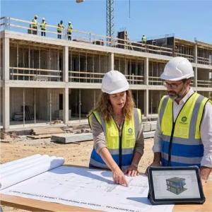 Engenheiros a planear obra, construção de edificio, marketing para empresas de construção, marketing para empresas de engenharia, planeamento de marketing, implementar marketing B2B,